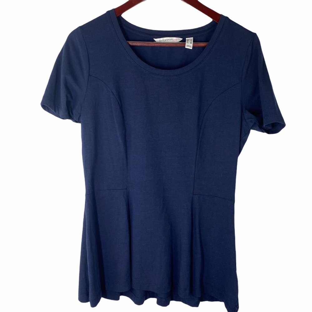 NWOT Isaac Mizrahi Live Peplum Tee Size Small